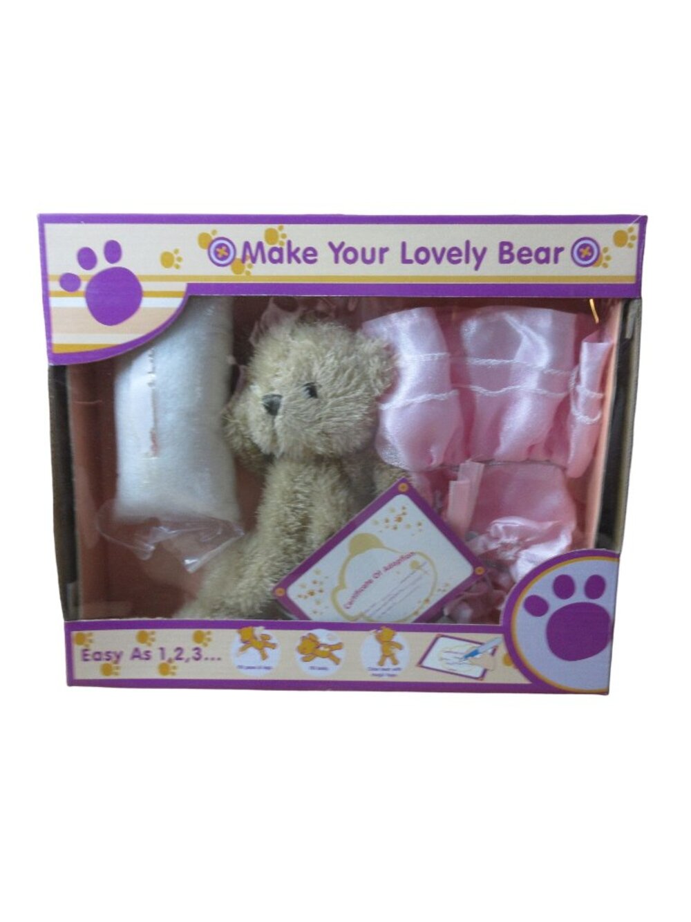 Make Your Lovely Bear Kit - Everything to make 8" Girl Bear - No Sew or Stitch